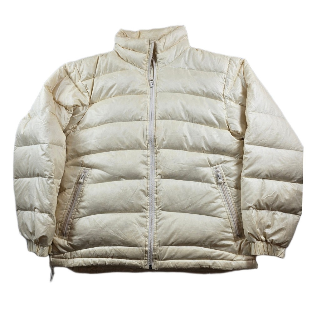 Cabelas Goose Down Puffer Jacket Womens Medium Yellow 650 Fill Premium Northern